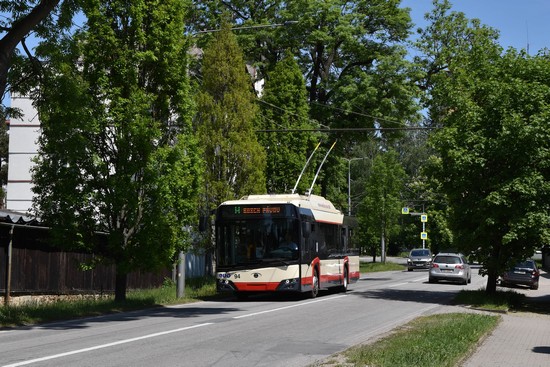 Za ní trať začne klesat a vine se stromořadím ke Kauflandu.